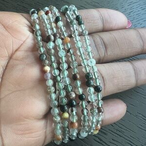 (ONE) Garden quartz bracelet 4mm SIZE 6.5-7’